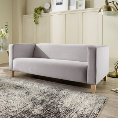 Bonnie 3 Seater Sofa in Brushed Velvet Silver