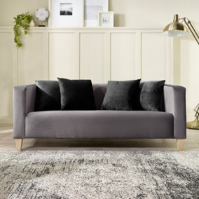 Bonnie 3 Seater Sofa in Brushed Velvet Steel