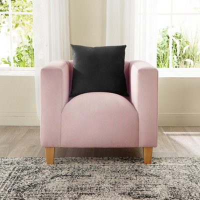 Bonnie Armchair in Brushed Velvet Blush