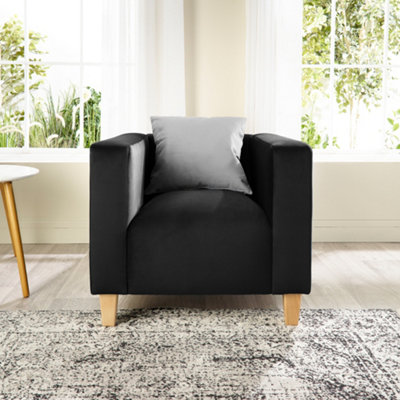 Bonnie Armchair in Brushed Velvet Ebony