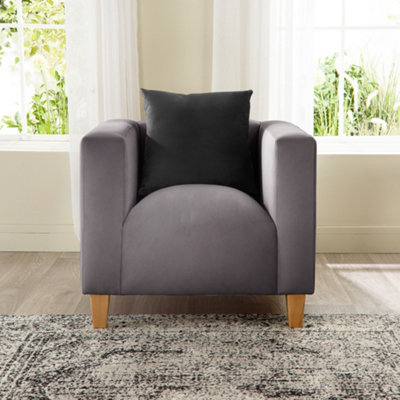 Bonnie Armchair in Brushed Velvet Steel