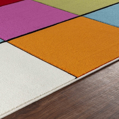 BONNIE  Scandi Geometric Multicolour Area Rug 120 x 170 cm