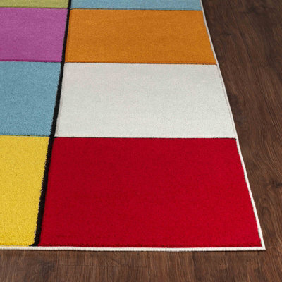 BONNIE  Scandi Geometric Multicolour Area Rug 120 x 170 cm