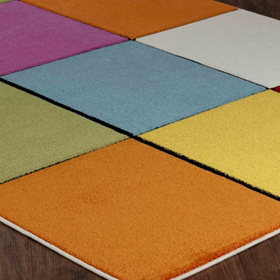 BONNIE  Scandi Geometric Multicolour Area Rug 120 x 170 cm
