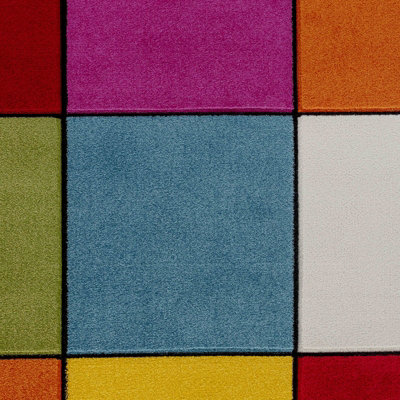 BONNIE  Scandi Geometric Multicolour Area Rug 120 x 170 cm