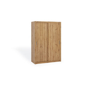 Bono Sliding Door Wardrobe in Oak Artisan - Contemporary Design for Spacious Storage - W1500mm x H2150mm x D620mm