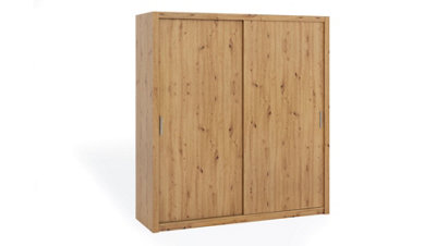Bono Sliding Door Wardrobe in Oak Artisan - Spacious Storage Solution for Modern Living - W2200mm x H2150mm x D620mm