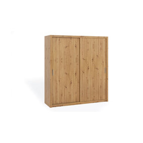 Bono Sliding Door Wardrobe in Oak Artisan - Spacious Storage Solution for Modern Living - W2200mm x H2150mm x D620mm