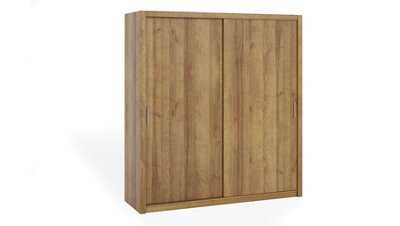 Bono Sliding Door Wardrobe in Oak Golden - Minimalist Bedroom & Hallway Storage - W2000mm x H2150mm x D620mm