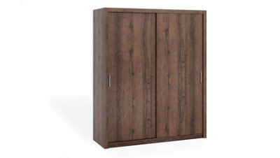 Bono Sliding Door Wardrobe in Oak Monastery - Spacious Modern Design for Compact Living - W1800mm x H2150mm x D620mm