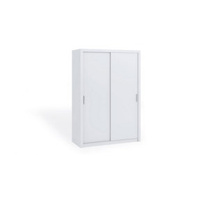 Bono Sliding Door Wardrobe in White Matt - Contemporary Design for Spacious Storage - W1500mm x H2150mm x D620mm