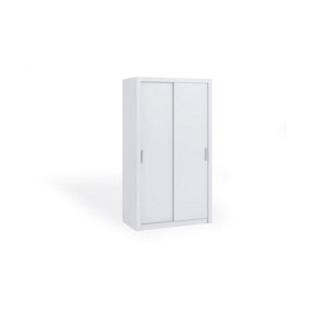 Bono Sliding Door Wardrobe in White Matt - Sleek Design for Modern Interiors - W1200mm x H2150mm x D620mm