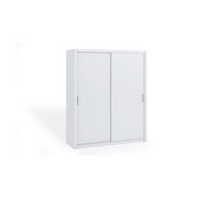 Bono Sliding Door Wardrobe in White Matt - Spacious Modern Design for Compact Living - W1800mm x H2150mm x D620mm