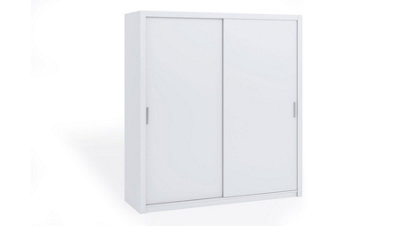 Bono Sliding Door Wardrobe in White Matt - Spacious Storage Solution for Modern Living - W2200mm x H2150mm x D620mm