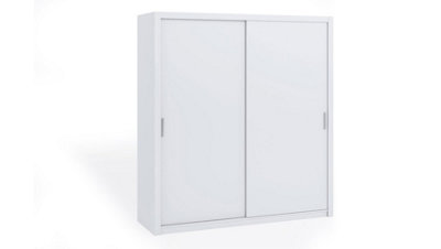 Bono Sliding Door Wardrobe in White - Minimalist Bedroom & Hallway Storage - W2000mm x H2150mm x D620mm