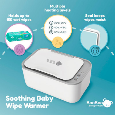 BooBoo Baby Wipe Warmer Wipe Warmer for Babies Large Capacity Wet Wipe Dispenser x3 Precise Temperature Modes with Fast Heating