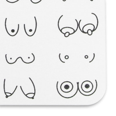 Boobs White Stone Non Slip Bath Mat - 4