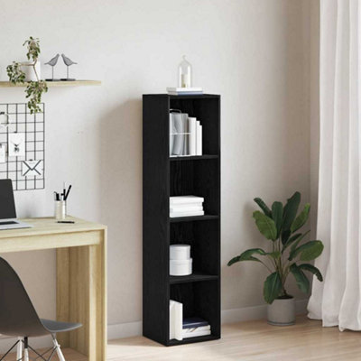 Bookcase Black Oak 36x30x143 cm Engineered Wood