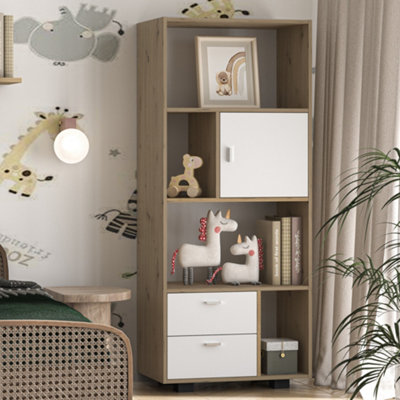Bookcase Kurt - White / Oak - for your home