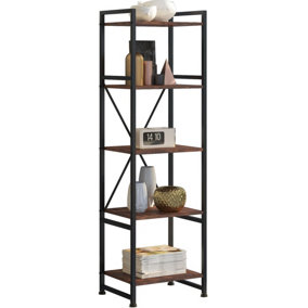 Bookcase Manchester - 5 Shelves - Industrial wood dark, rustic