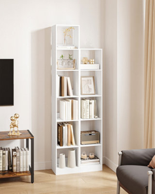 Bookcase Tall Narrow Bookshelf with Open Storage Shelf 6Tier
