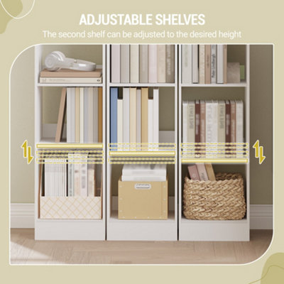 Bookcase Tall Narrow Bookshelf with Open Storage Shelf 7 Tier ...