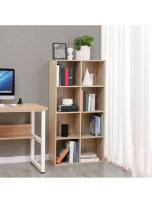 Bookcase, Wooden Bookshelf With 8 Compartments, Floor Standing Storage ...