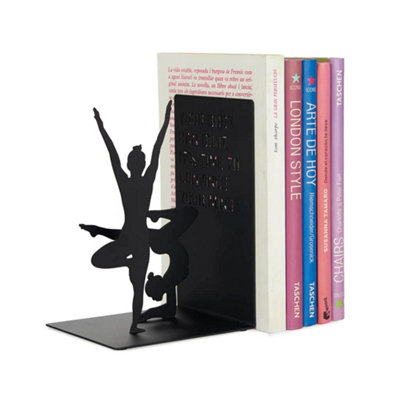 Bookend Decorative Yoga Pilates Silhouette Poses Quotes Black