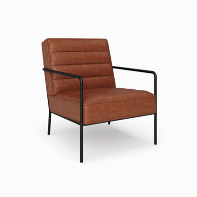 Bookham Accent Chair in PU Rust