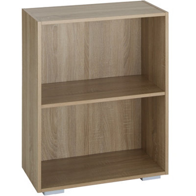 Bookshelf Lexi bookcase with 2 shelves - Wood light, oak Sonoma