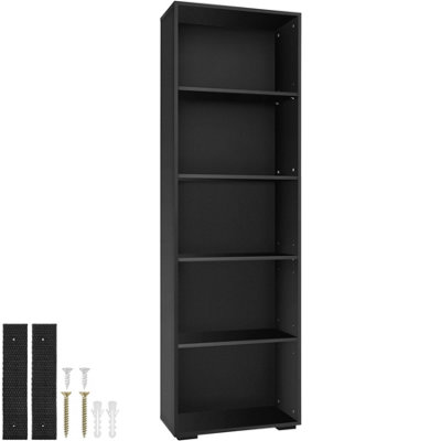 Bookshelf Lexi - Bookcase with 5 shelves - black