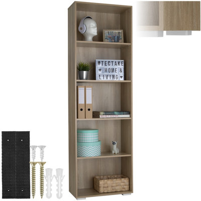 Bookshelf Lexi - Bookcase with 5 shelves - Wood light, oak Sonoma