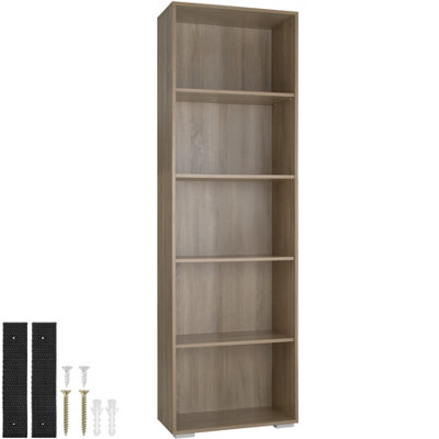 Bookshelf Lexi - Bookcase with 5 shelves  - Wood light, oak Sonoma