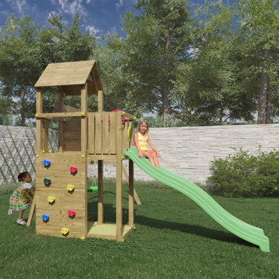 Boomer play centre with double swing and slide