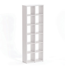 Boon 12 Cube Shelving Unit Eco-Friendly Bookcase Freestanding Heavy Duty White, Made in Austria (H)2180mm (W)740mm (D)330mm