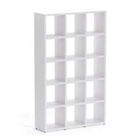 Boon 15 Cube Shelving Unit Eco-Friendly Bookcase Freestanding Heavy Duty White, Made in Austria (H)1830mm (W)1100mm (D)330mm