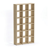 Boon 18 Cube Shelving Unit Eco-Friendly Bookcase Freestanding Heavy Duty Oak, Made in Austria (H)2180mm (W)1100mm (D)330mm