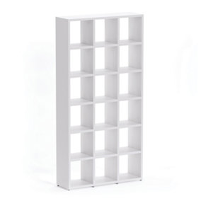 Boon 18 Cube Shelving Unit Eco-Friendly Bookcase Freestanding Heavy Duty White, Made in Austria (H)2180mm (W)1100mm (D)330mm
