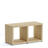 Boon 2 Cube Shelving Unit Eco-Friendly Bookcase Freestanding Heavy Duty Oak, Made in Austria (H)400mm (W)380mm (D)330mm