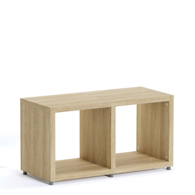 Boon 2 Cube Shelving Unit Eco-Friendly Bookcase Freestanding Heavy Duty Oak, Made in Austria (H)400mm (W)380mm (D)330mm