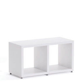 Boon 2 Cube Shelving Unit Eco-Friendly Bookcase Freestanding Heavy Duty White, Made in Austria (H)400mm (W)740mm (D)330mm