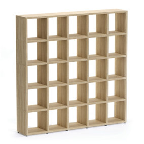 Boon 25 Cube Shelving Unit Eco-Friendly Bookcase Freestanding Heavy Duty Oak, Made in Austria (H)1830mm (W)1810mm (D)330mm