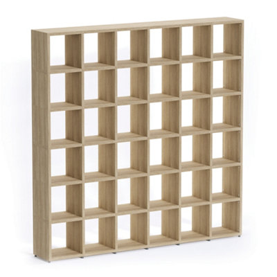 Boon 36 Cube Shelving Unit Eco-Friendly Bookcase Freestanding Heavy Duty Oak, Made in Austria (H)2180mm (W)2160mm (D)330mm