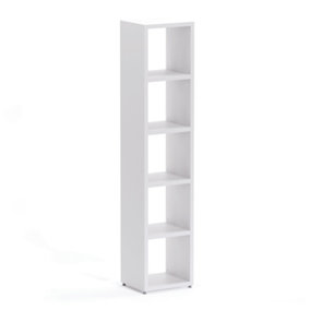 Boon 5 Cube Shelving Unit Eco-Friendly Bookcase Freestanding Heavy Duty White, Made in Austria (H)1830mm (W)380mm (D)330mm