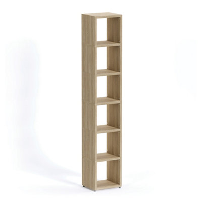 Boon 6 Cube Shelving Unit Eco-Friendly Bookcase Freestanding Heavy Duty Oak, Made in Austria (H)2180mm (W)380mm (D)330mm