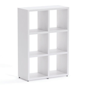 Boon 6 Cube Shelving Unit Eco-Friendly Bookcase Freestanding Heavy Duty White, Made in Austria (H)1120mm (W)740mm (D)330mm