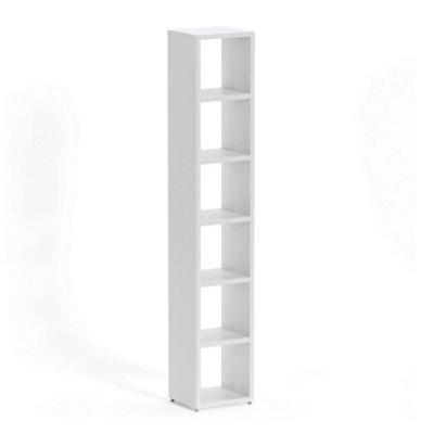 Boon 6 Cube Shelving Unit Eco-Friendly Bookcase Freestanding Heavy Duty White, Made in Austria (H)2180mm (W)380mm (D)330mm