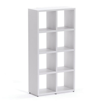 Boon 8 Cube Shelving Unit Eco-Friendly Bookcase Freestanding Heavy Duty White, Made in Austria (H)1470mm (W)740mm (D)330mm