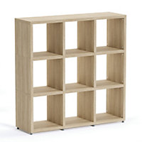 Boon 9 Cube Shelving Unit Eco-Friendly Bookcase Freestanding Heavy Duty Oak, Made in Austria (H)1120mm (W)1100mm (D)330mm