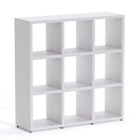 Boon 9 Cube Shelving Unit Eco-Friendly Bookcase Freestanding Heavy Duty White, Made in Austria (H)1120mm (W)1100mm (D)330mm